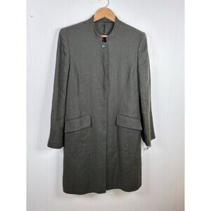 HOBBS Size US‎ 10 Khaki Green Sheath 100% Linen Dress and Long Jacket Suit